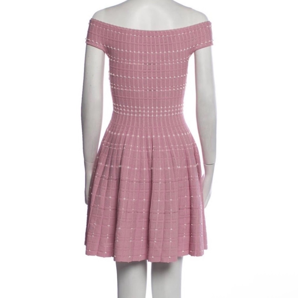 NWT CC Couture Pink Off Shoulder Knit Fit & Flare Dress Alexander McQueen - Picture 2 of 8